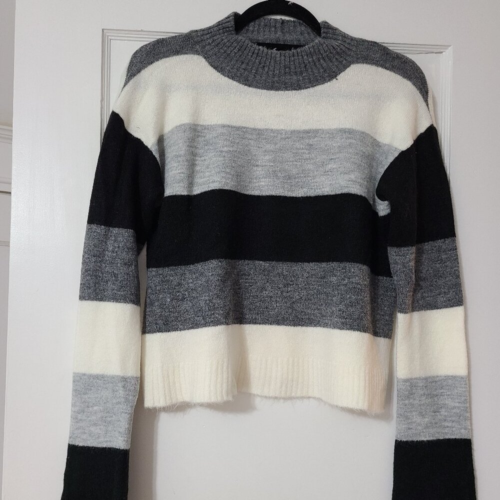 Express Color Block Striped Sweater - image 4